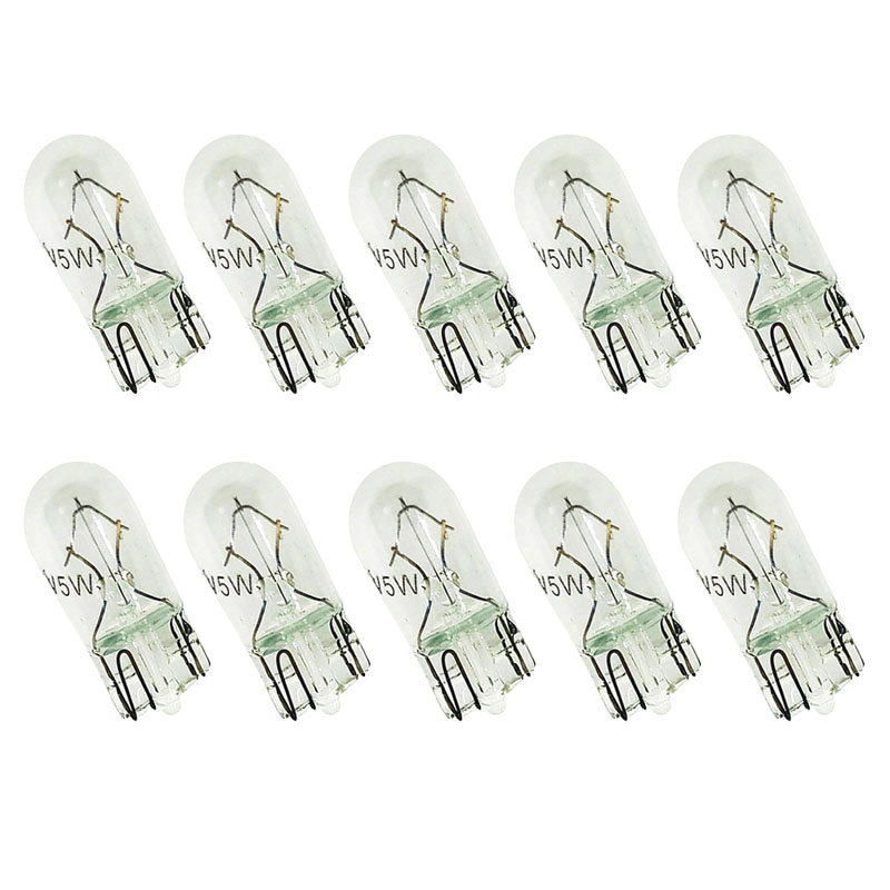 100 pièces voiture T10 halogène W5W 168 194 2825 lampe de coffre cales ampoules Instrument lumière intérieure lecture porte lumières lampes de dégagement