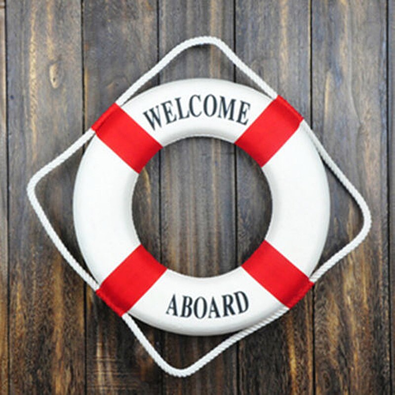 Style nautique bienvenue bouée de sauvetage décorative maison Marine plage décoration murale: Rouge