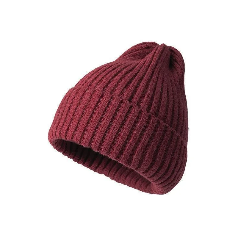 Gorro de invierno para mujeres, hombres, niños y niñas, gorro de ganchillo de Color sólido, gorros tejidos de otoño Unisex, gorros, accesorios salvajes: Lavanda