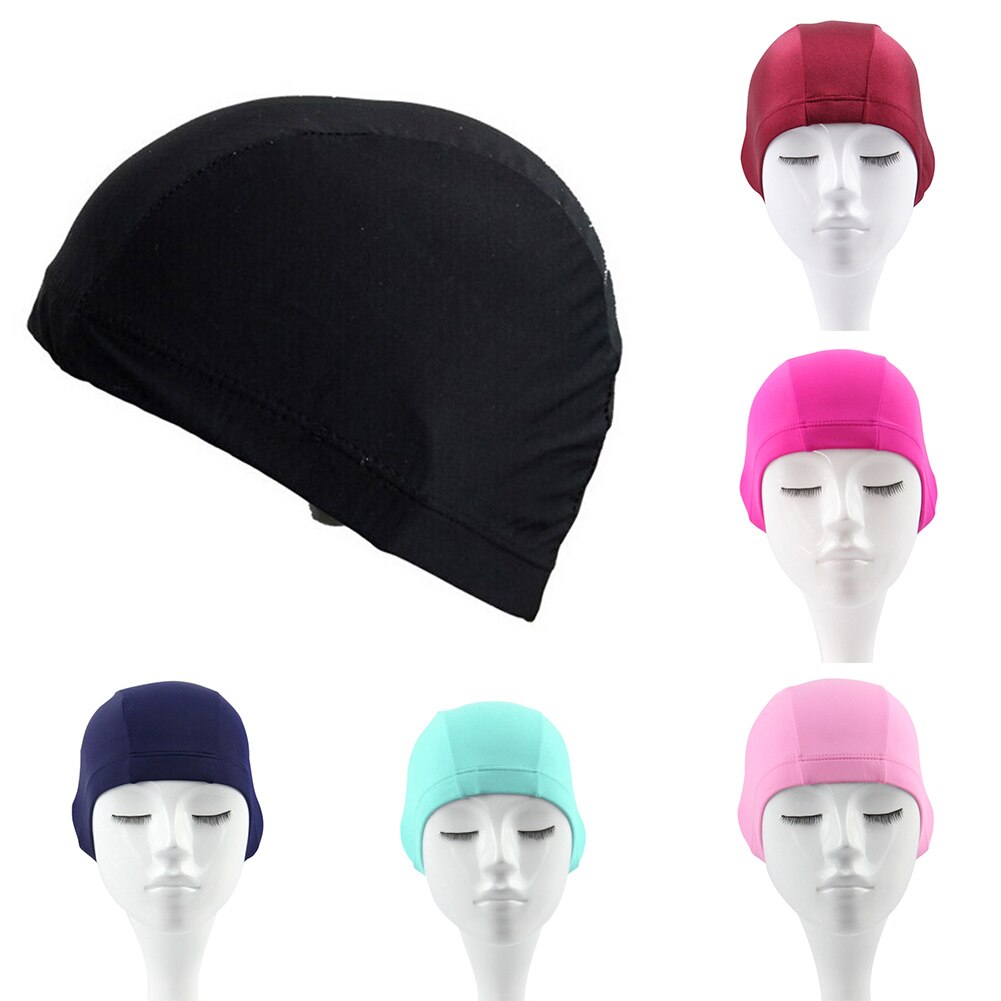 Elastische Polyester Stof Beschermen Oren Lange Haar Sport Zwemmen Zwembad Hoed Badmuts Voor Mannen Vrouwen Volwassenen Zwemmen Accessoires