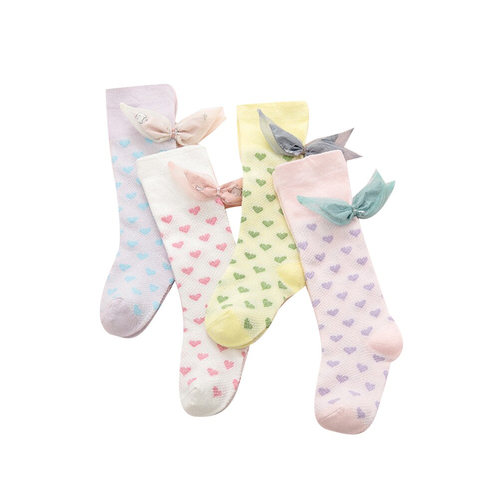 1-4Y calze per neonate 2020 moda estiva carino cotone morbido Mesh Leggings traspiranti cuore scaldamuscoli al ginocchio