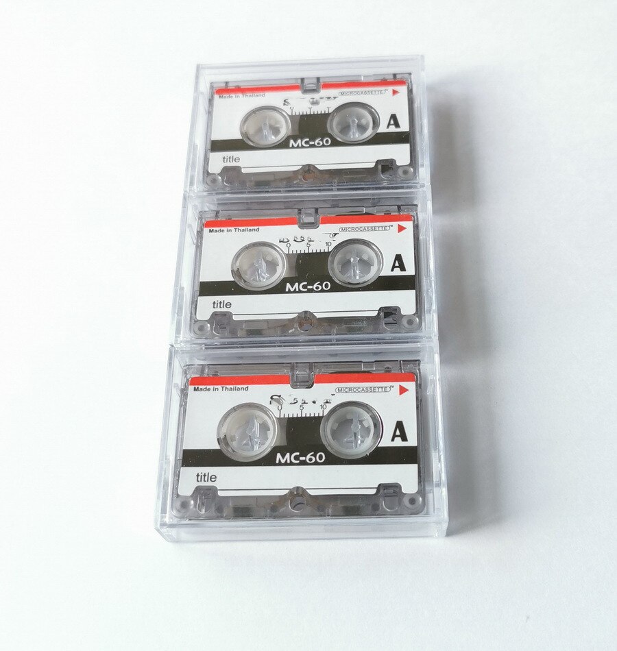 Cinta Micro-Tape para entrevista, 3 piezas, 60 minutos, 3MC-60B, MC-60, MC60, Microcassette en blanco, máquina de cinta de Audio