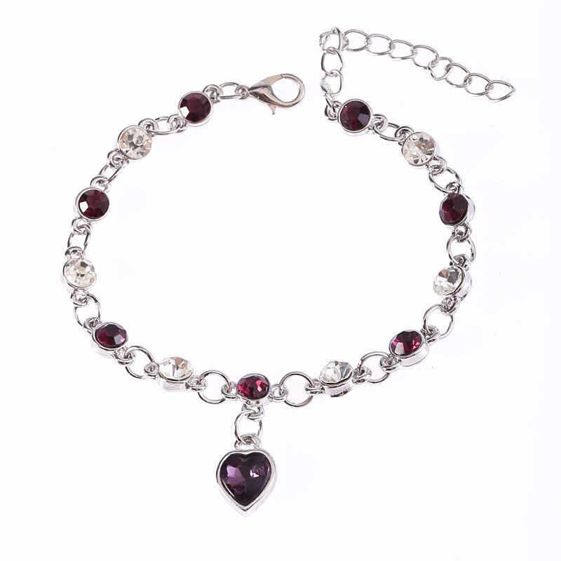 Koreaanse Mode Oostenrijkse Kristal Armband, Perzik Hart Knipperende, Lichtmetalen Armband Op Het Andere Uiteinde Van De Vinger, vrouwelijke Oc