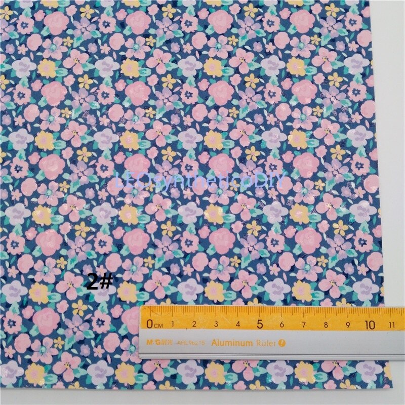1PC 21X29CM Bloemen Faux Leer Stof, Synthetisch Leer Stof Lakens, PU Leer Voor Maken Bows LEOsyntheticoDIY T248
