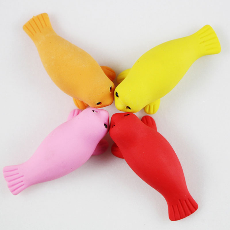 1X Cartoon assemble eraser mini fish modelling eraser children stationery prizes kawaii school office supplies papelaria