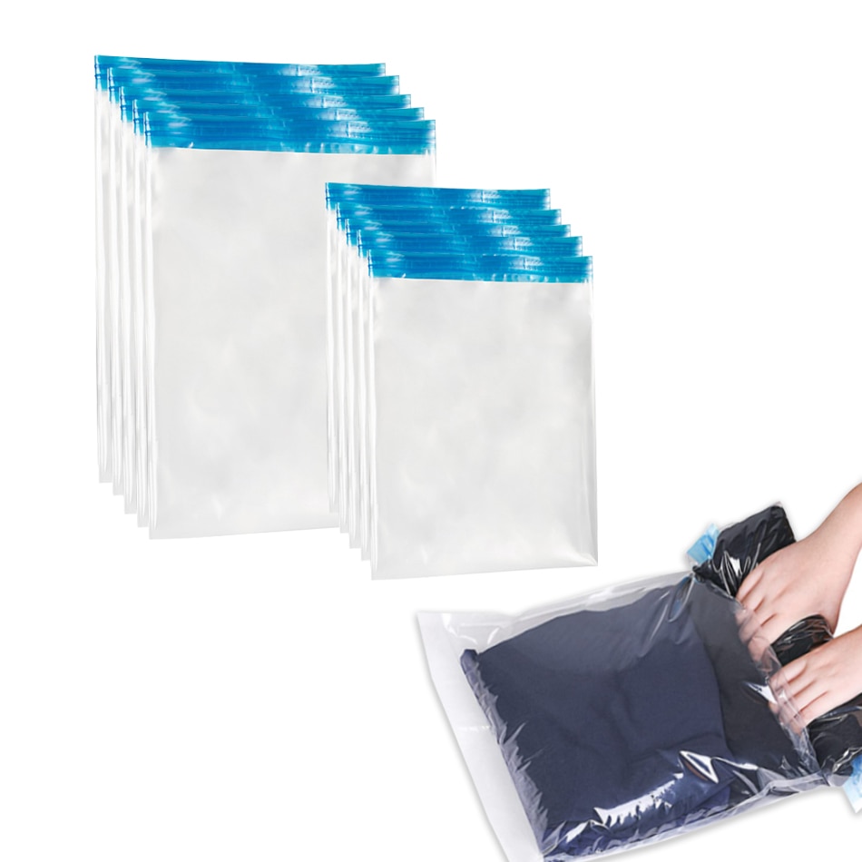Sac de rangement sous vide transparent multi-usages, nécessaire de voyage, sacs d'emballage à Compression pour vêtements, gain d'espace, anti-poussière