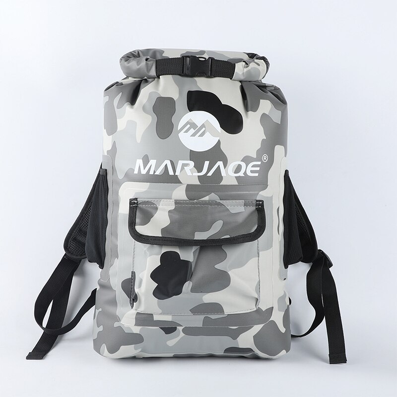 22L PVC Waterproof Dry Bag Outdoor Foldable Trekking Bag Beach Swimming Bag Rafting River Ocean Camouflage Backpack XA114Y: gray camo