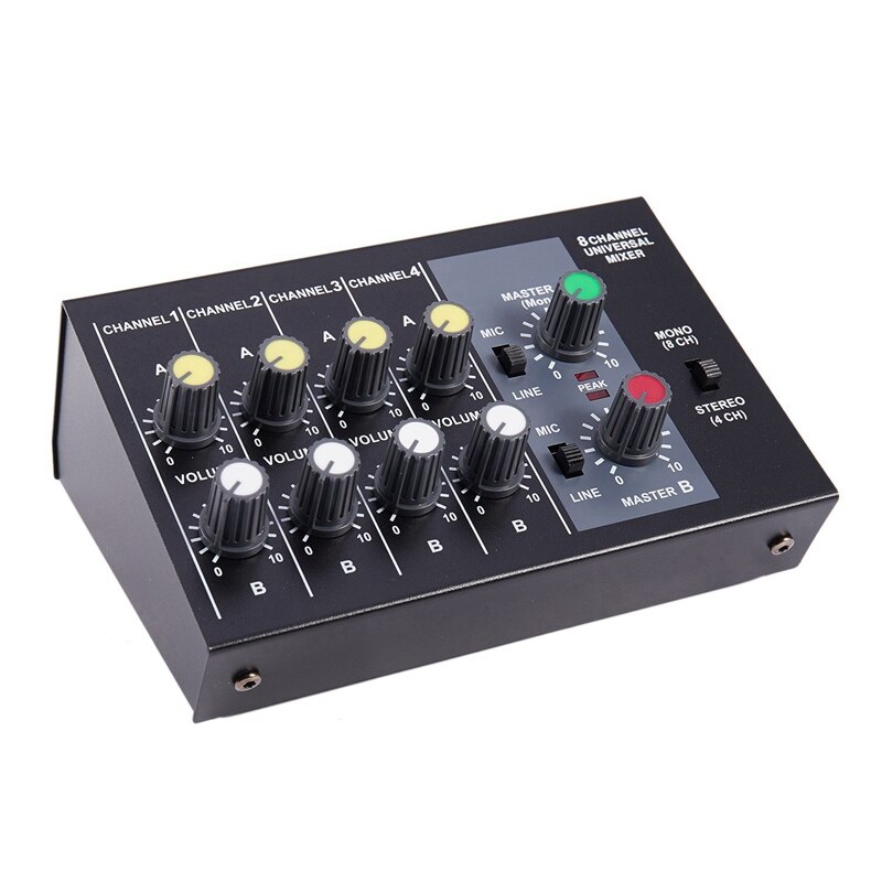 Mixing Console 8 Kanaals Panel Muzikale Microfoon Sound Mixer Digitale Aanpassen Stereo Us Plug: Default Title