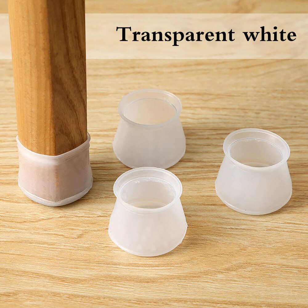 36 Stuks Witte Ronde Siliconen Tafel Stoel Voeten Cover Floor Protector Meubels Anti-Kras Beschermende Pad Anti-Slip stoelpoot Caps