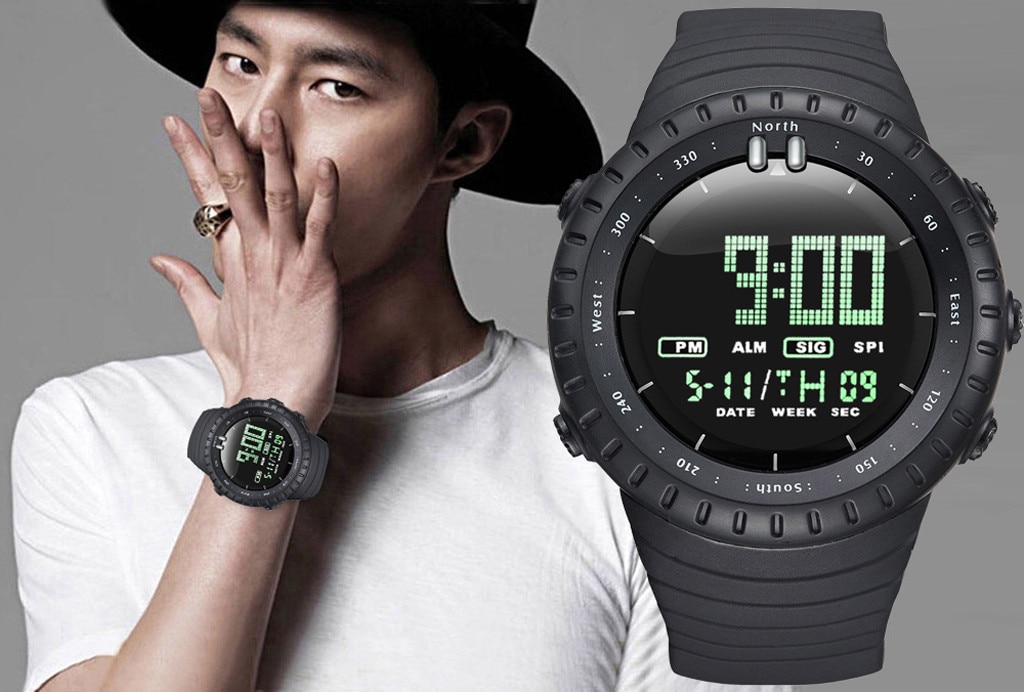 ¡Novedad de ! Reloj Digital electrónico LED a la , relojes deportivos para hombre, Reloj de pulsera, Reloj de pulsera de Saat Hour