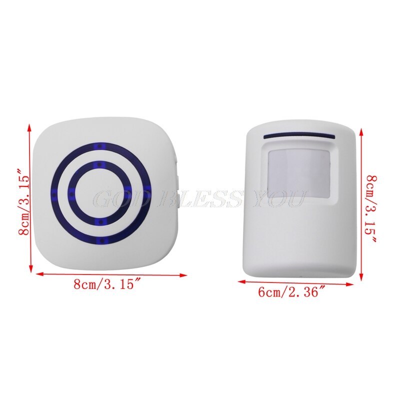 Wireless Infrared Motion Sensor Door Security Bell Alarm Chime EU/US Plug 3 AAA Batteries Not Included