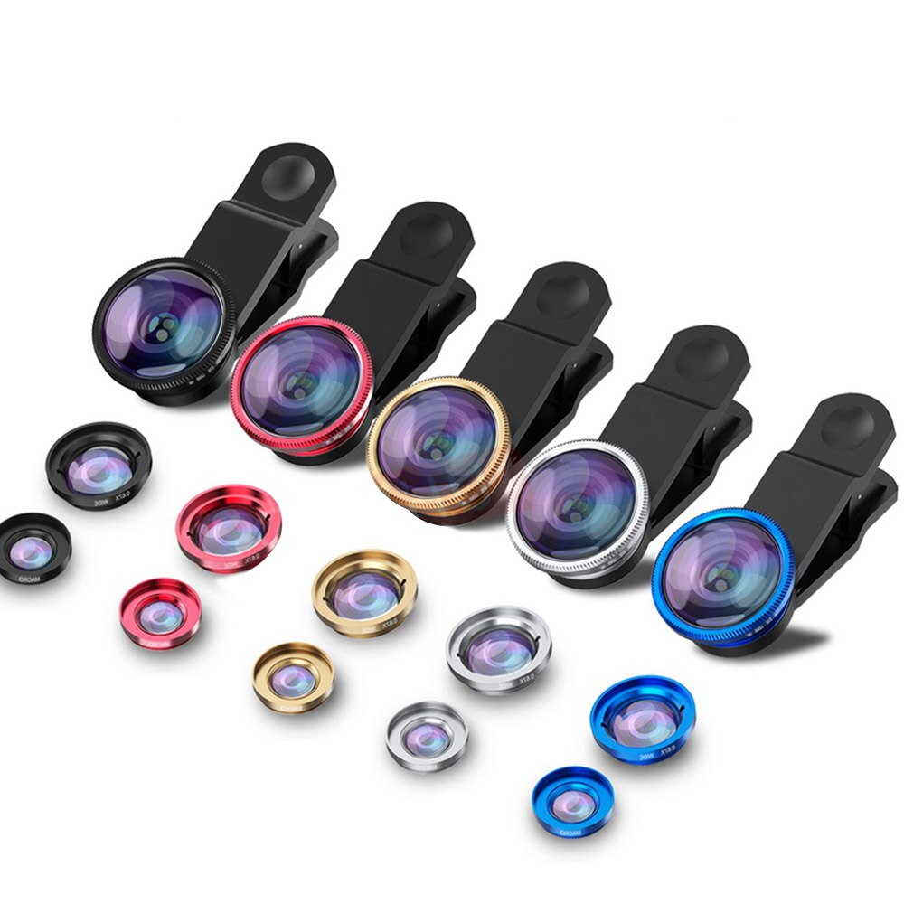 Universal- 3 in1 Weitwinkel Makro Fisch Augen Objektiv Kamera praktisch Linsen Für iPhone 6 6s 7 8 Plus Für Samsung Hinweis 8 9 S9 Plus