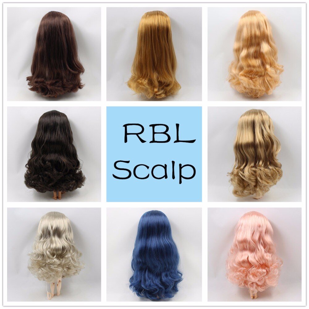 Blyth 1/6 Doll Wigs RBL Scalp including the hard endoconch dome with bang/no bangs fringe soft curly hair Series A