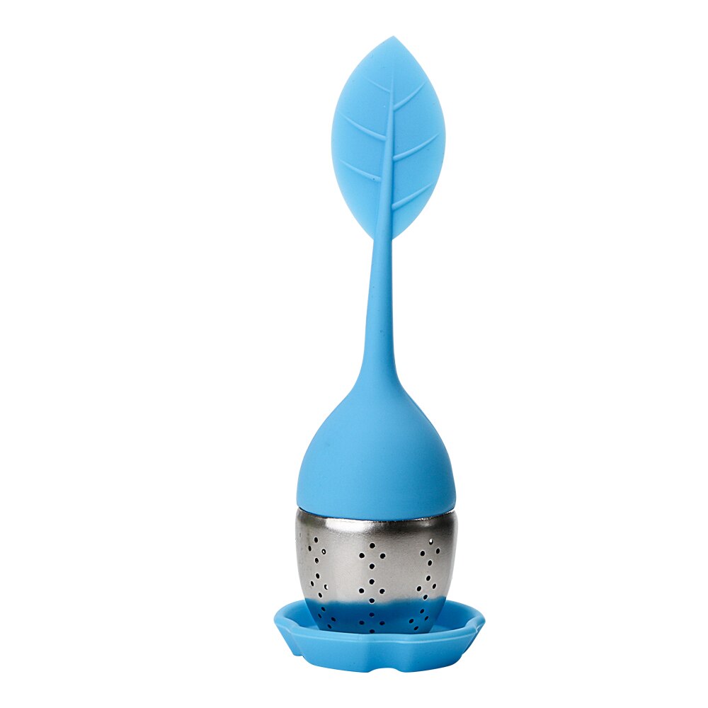 Simpatici colini da tè a foglia infusori da tè riutilizzabili bustina da tè silicone resistente alle alte temperatura: Blu