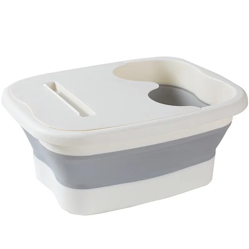 Balde de massagem dobrável para banho de pés, balde de imersão, bacia dobrável, spa, banho de pés, sauna doméstica, banheira, pedicure, banheira: Vermelho