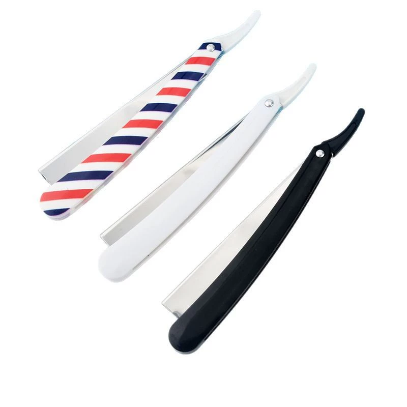 Barber Straight Edge Razor with 10 Blades Men's Manual Shaver Salon Razor