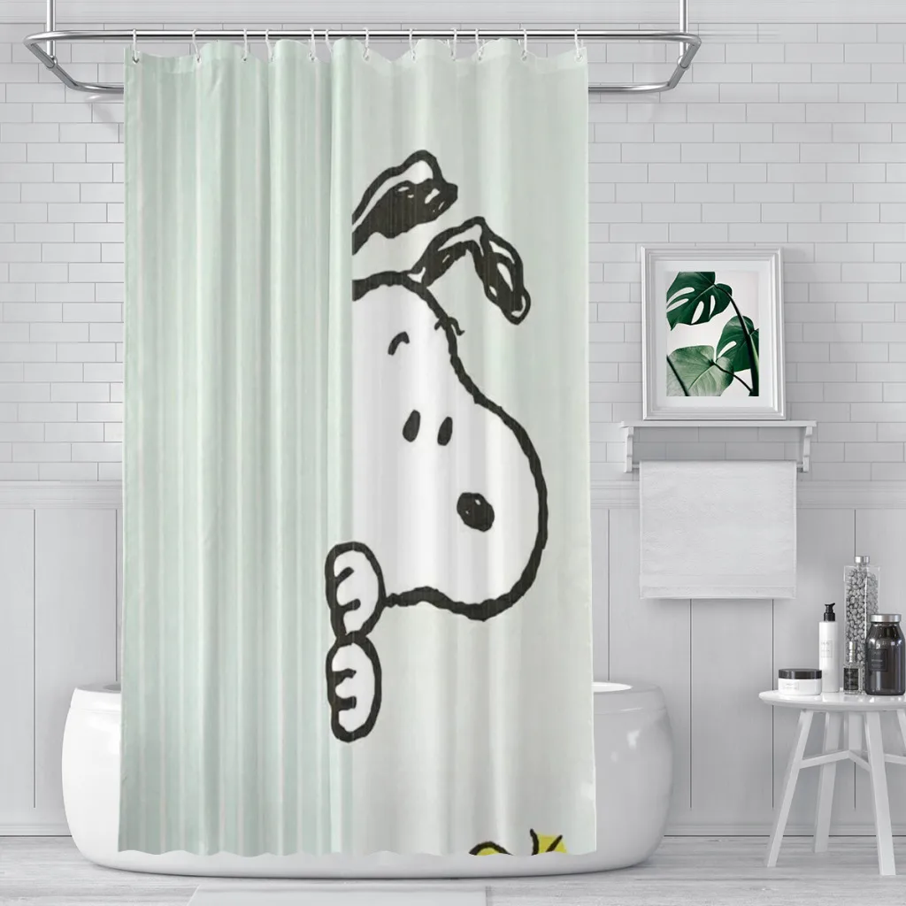 snoopy Dusche Vorhang Pro Bad ästhetisch Zimmer Dekoration: 150*180cm / Schwarz