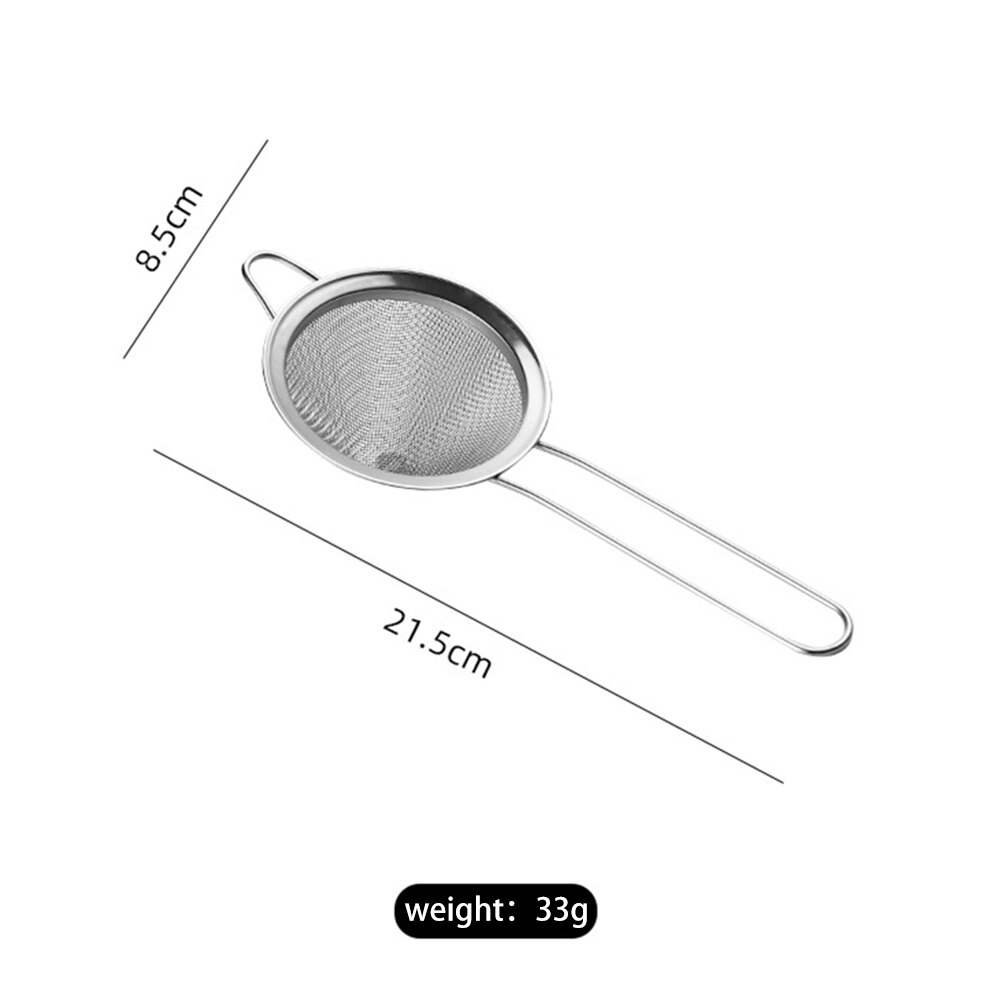 Stainless Steel Kitchen Handheld Screen Mesh Strainer Rose Gold Flour Sieve Cooking Oil Strainer Colander Kitchen Accessories: A