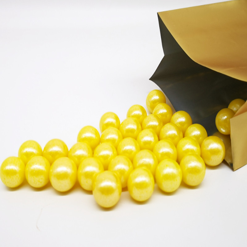 500g perler spiselige perle sukker perler slik 14mm sukkerkugler fondant gør-det-selv kage bagning farverig kugle kage dekoration: Gul