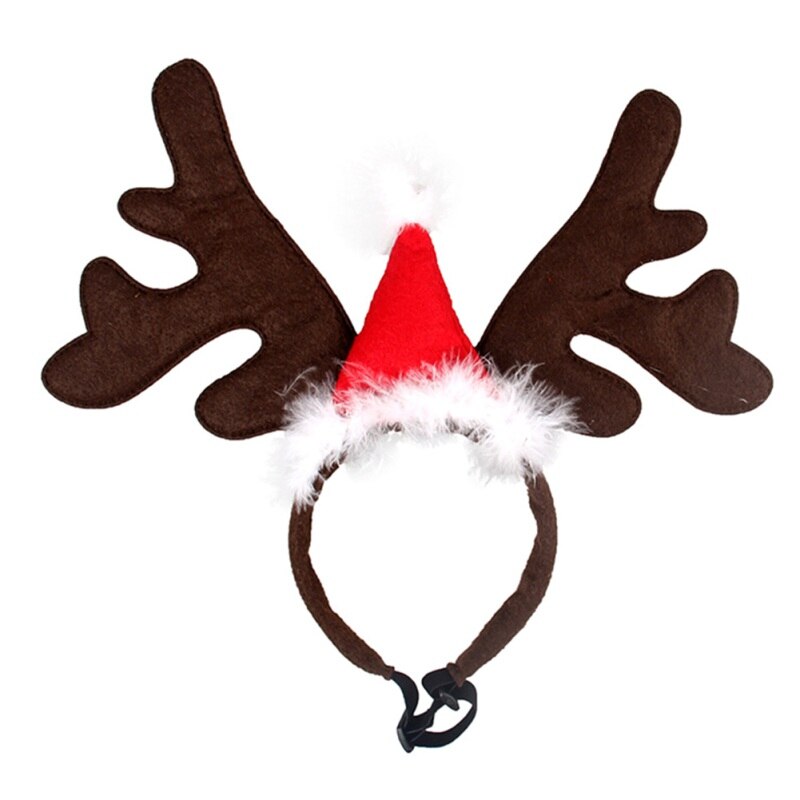 Serre-tête en forme de cloche de renne pour chien et chat, accessoire de décoration de fête de noël, couvre-chef de cerf: 1