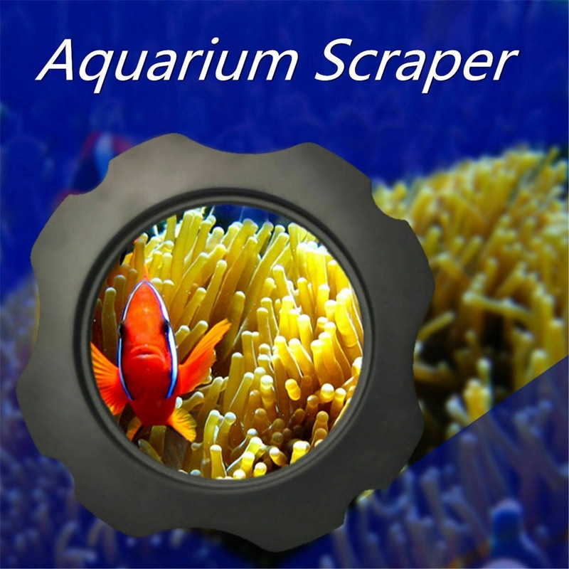 2 in 1 Aquarium Magnifier Magnetic Glass Cleaner Fish Tank Cleaner Scraper Up To 15Mm