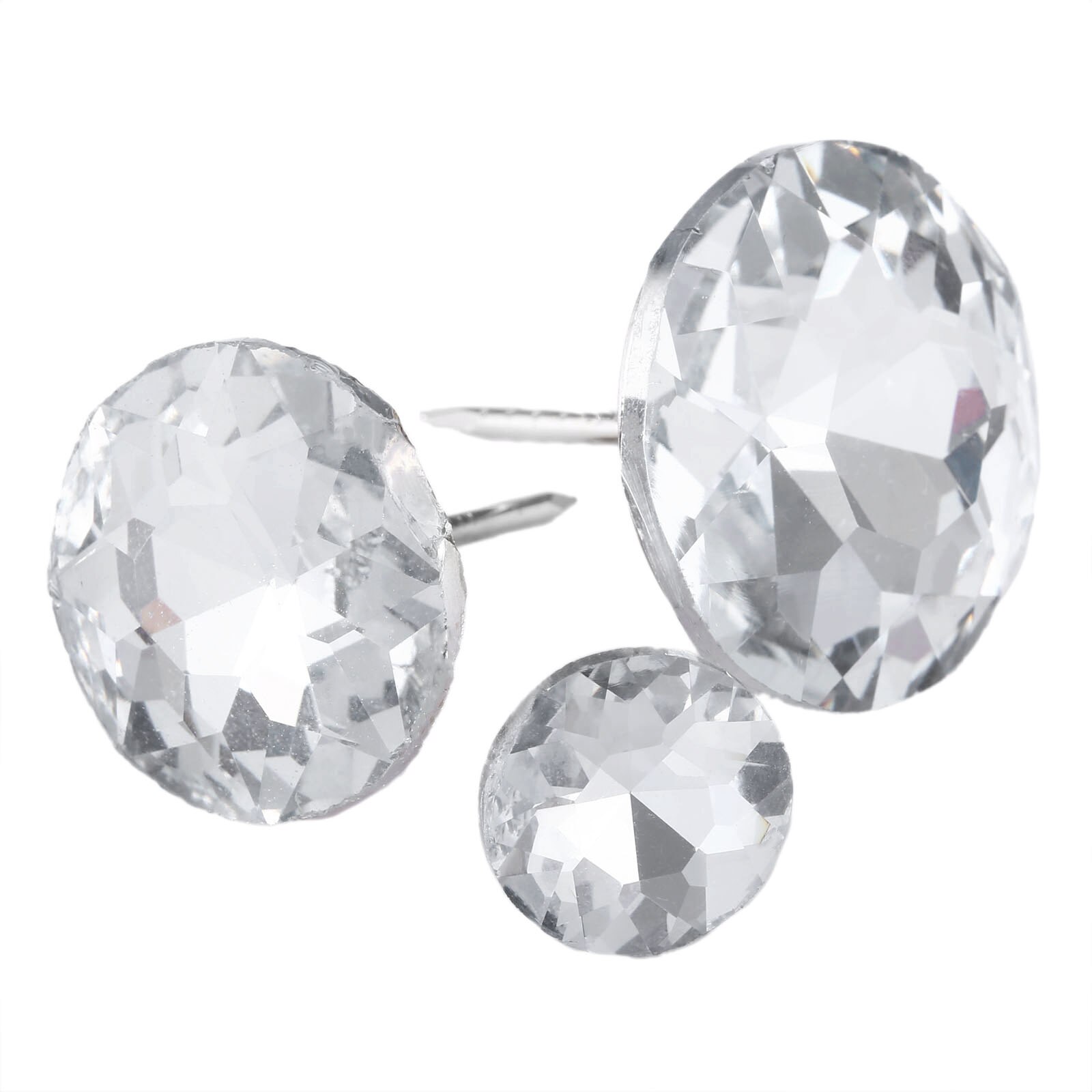 10pcs Diamond Upholstery Buttons Crystal Nail Gem Decorative Tacks Studs 16/25/30mm Craft Handmade Leather Sofa Bag Board