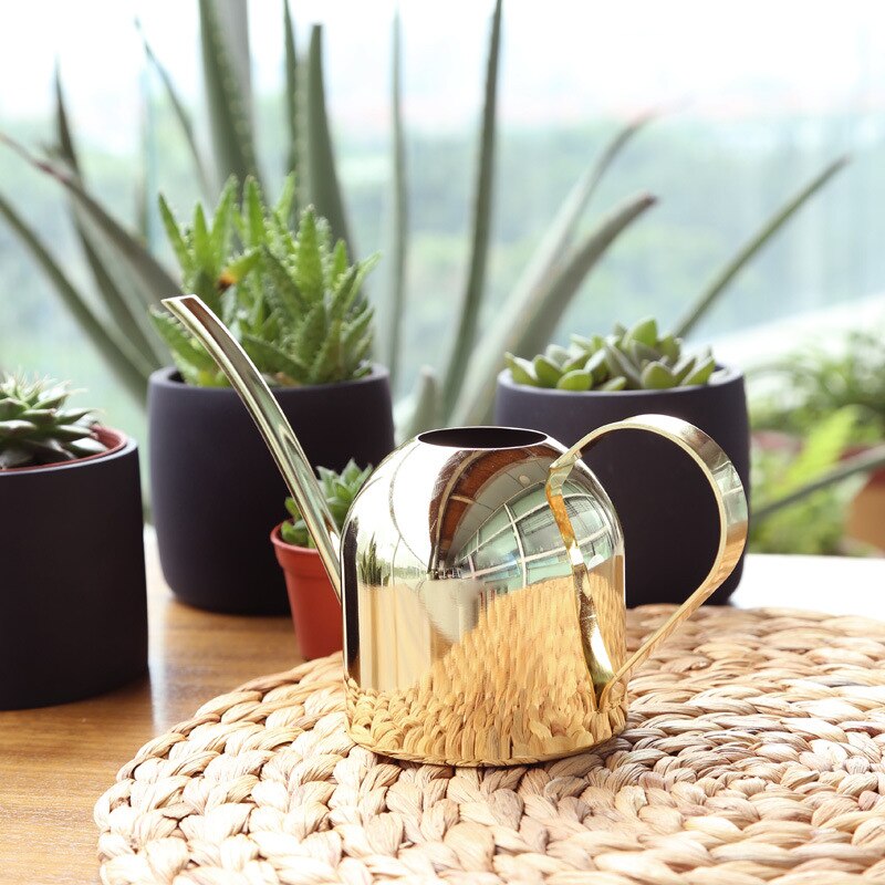 Rvs Gieter Ketel Tuin Huis Fles Planten Bloem Sprinker Pot Gereedschap (Goud)