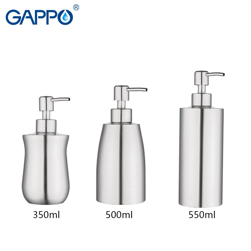GAPPO liquid soap dispensers bathroom stainless steel color emulsion bottle bathroom kitchen accessories soap pumps