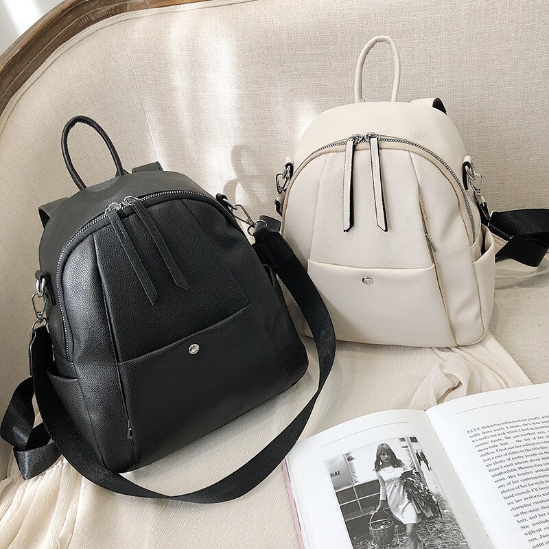 Seetiec Vrouwen Pu Lederen Rugzak Reizen Schoudertas Vrouwen Multifunctionele Rugzak Vrouwelijke Casual Dames Rugzak