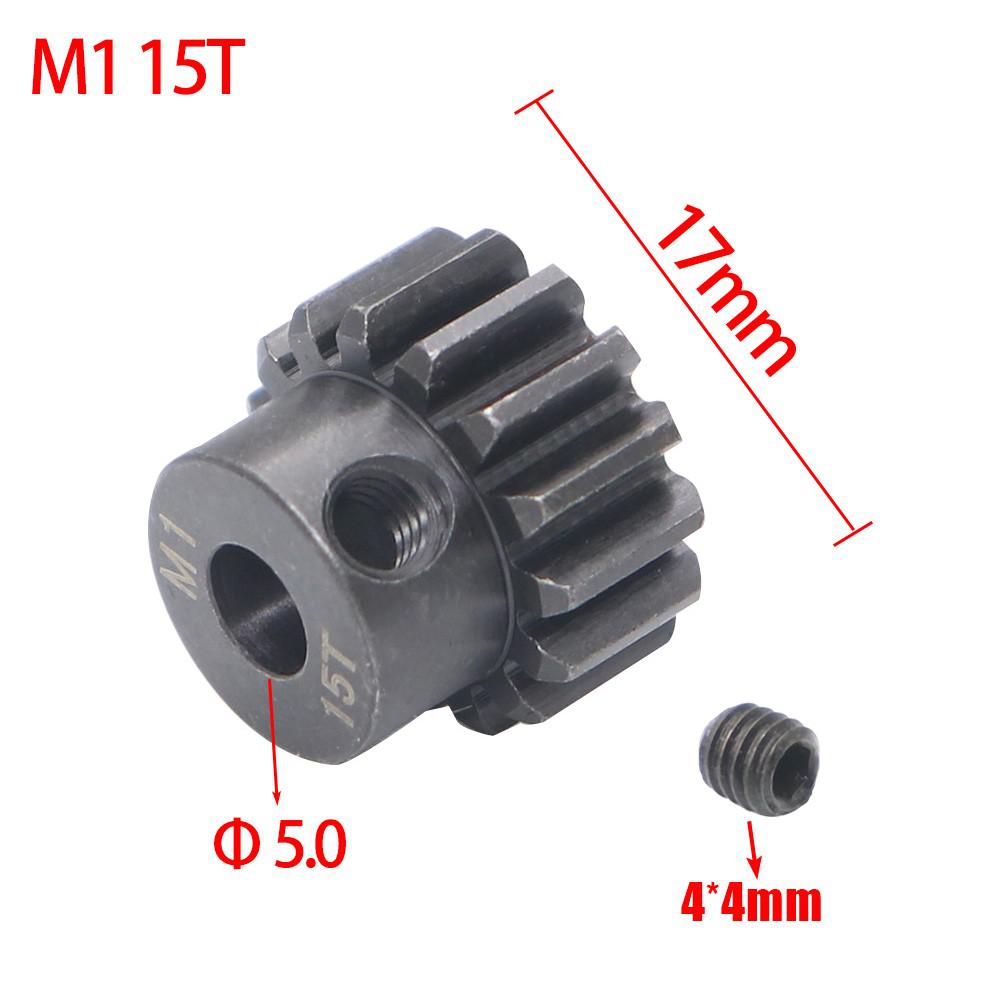 Ajrc M1 5Mm 15T 16T 17T 18T 20T 21T Zwart Stalen Metalen Pinion motor Gear Voor 1/8 Rc Model Auto Motor: M1 15T
