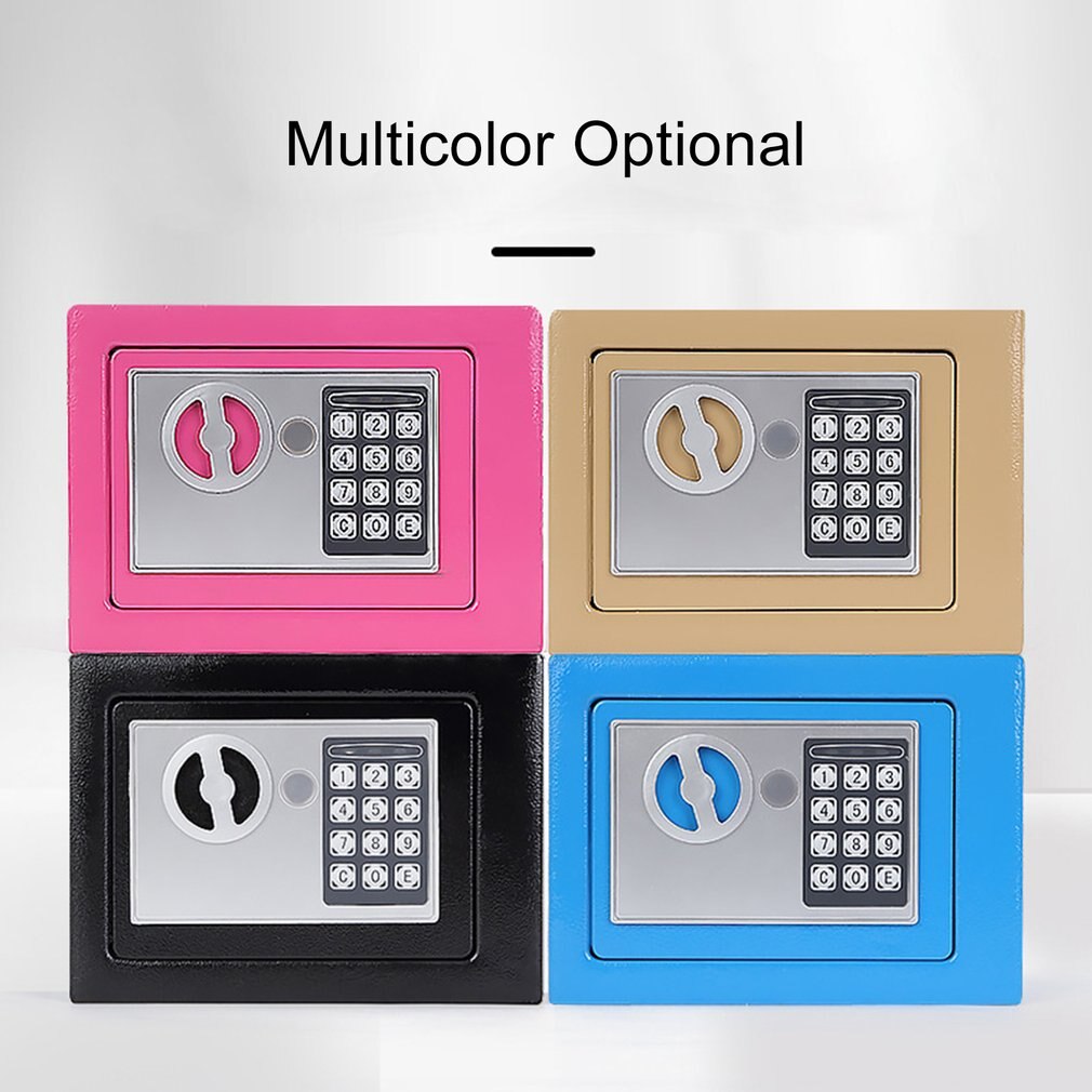 Household 17E Small Safe Mini Wall Safe Deposit Box Bedside Table Password With Lock Insurance Box