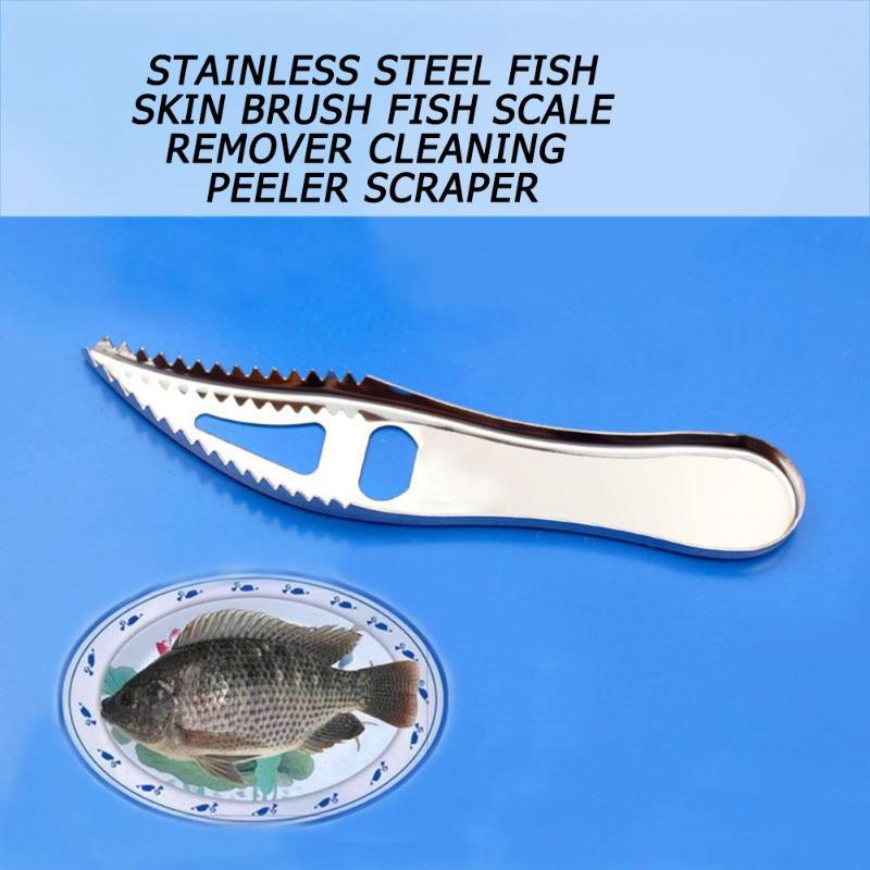 Fisk rengöring kniv fjäll skrapa rostfritt stål kök manuell scaler hyvel borste skrapa skaldjur verktyg remover