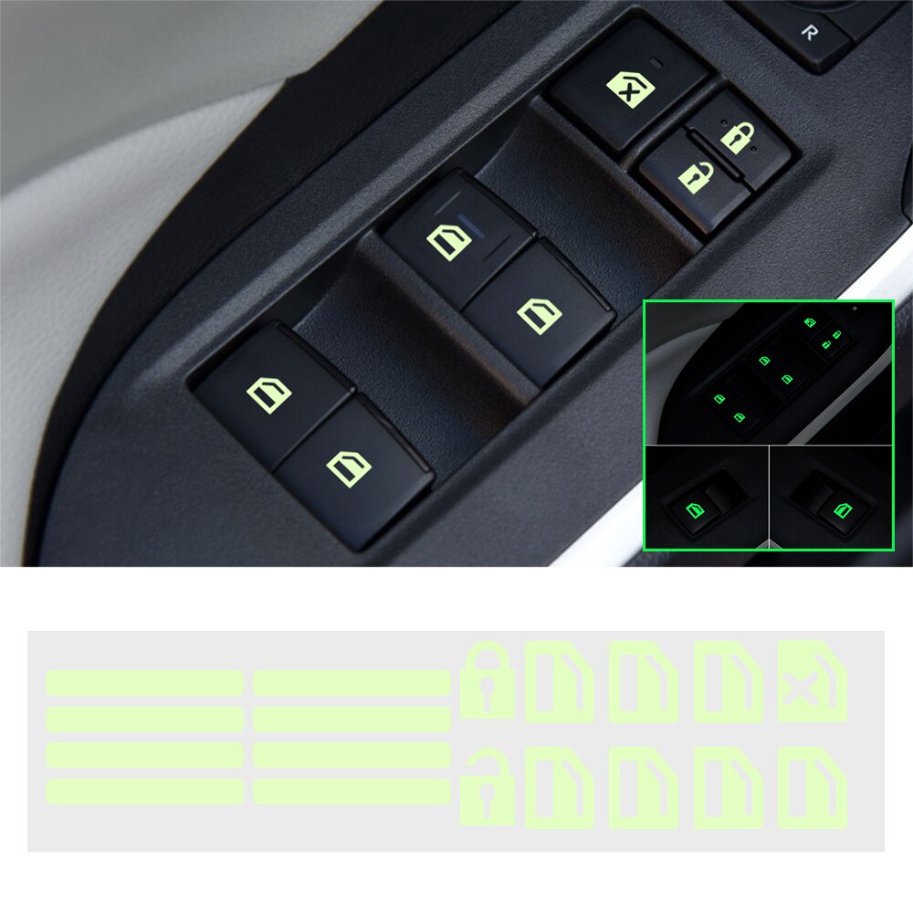 Luminous Car window switch sticker for Renault Koleos Kadjar Scenic Megane kwid Symbol Trafic Clio Duster