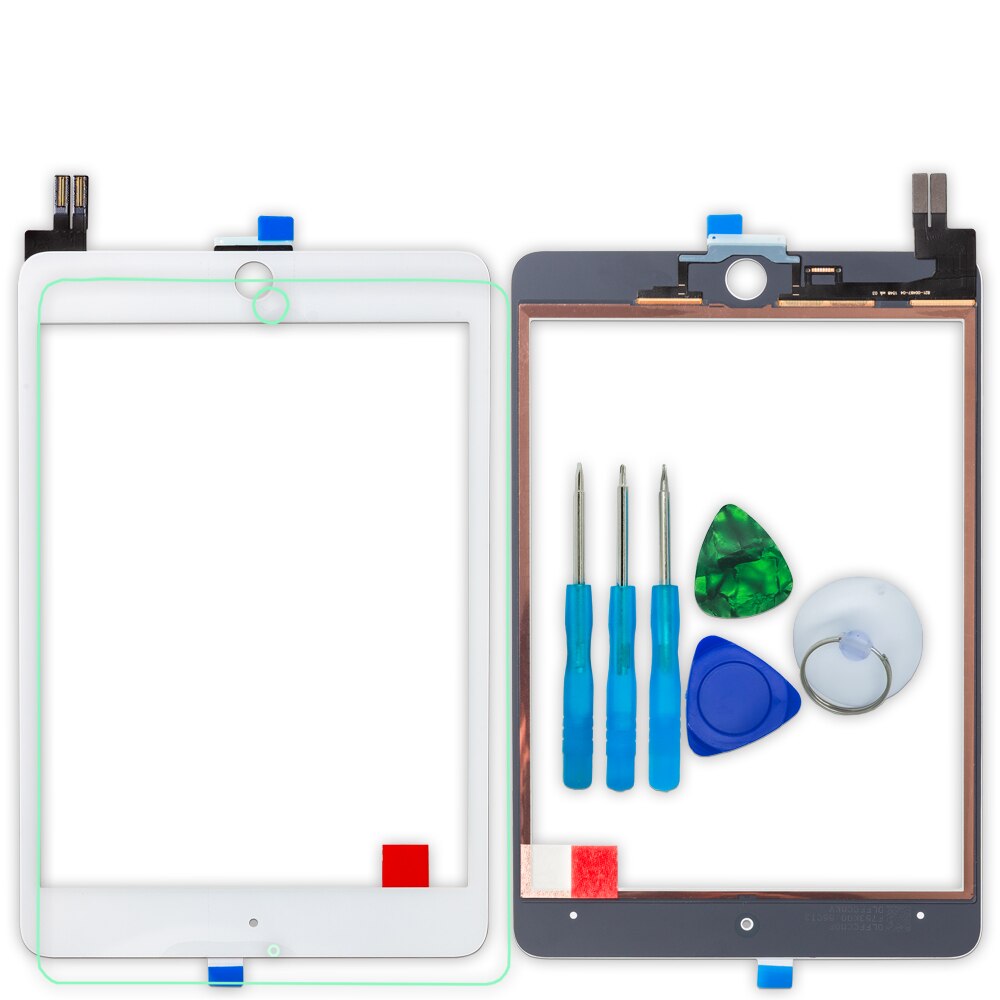 1 stück touchscreen für ipad min 5 (5th. generation  a2124 a2126 a2133 , digitizer-sensor-glaspanel mit werkzeug und gehärtetem glas: Weiß