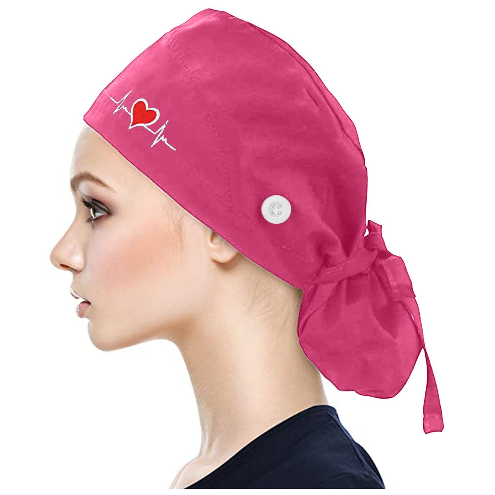 gorros quirurgicos mujer With Buttons Bouffant Hat With Sweatband for Women and Men Holder Ties Protect Ears Work Bouffant Hat: D