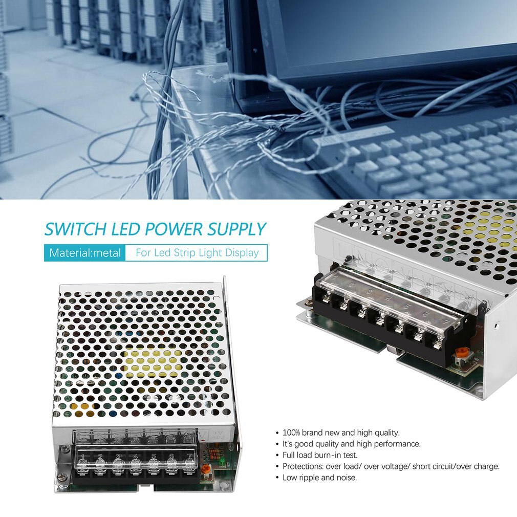 Dc 24V 5A 120W AC100-240V Switch Led Voeding Driver Schakelende Transformator Voor Led Strip Licht display