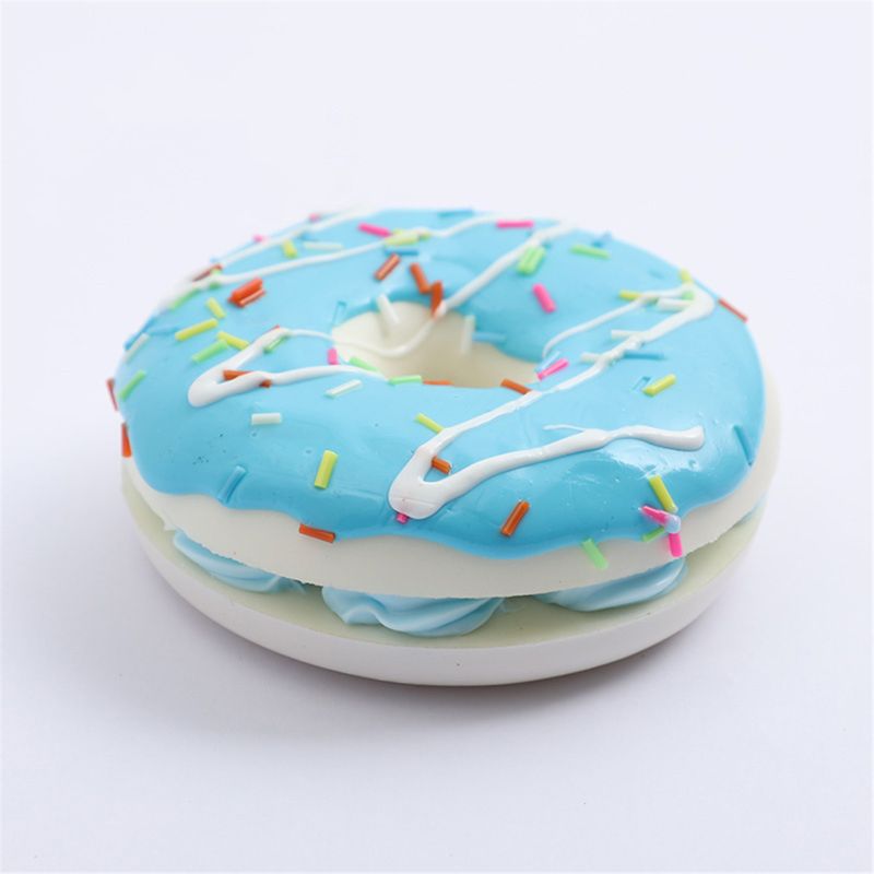 Double Jam Circle Bread Squishy Toy Squeeze Squishi Toy Slow Rising Stress 97BD: Blue