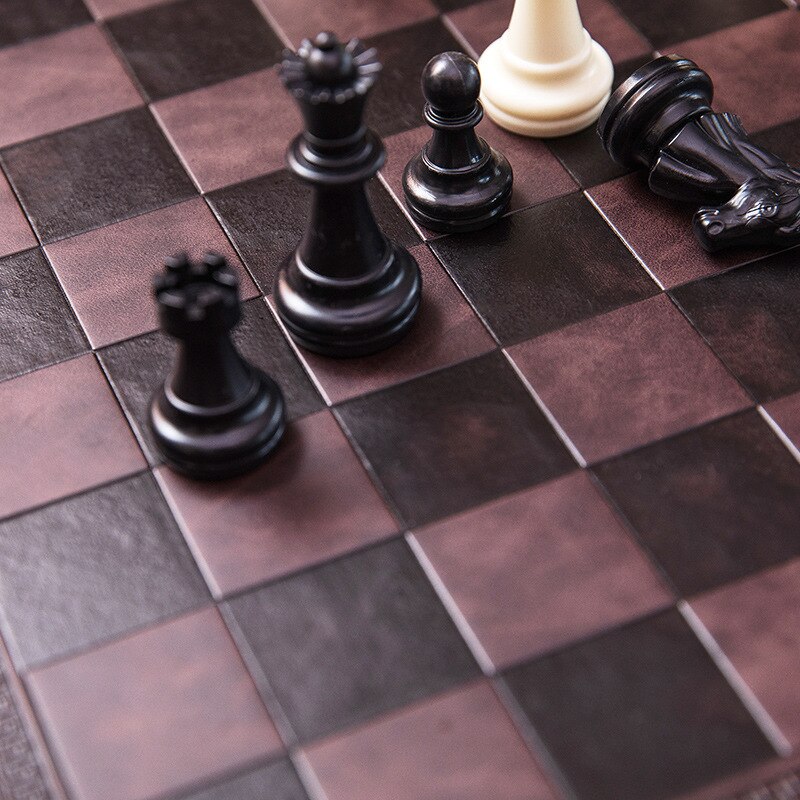 Chess Board Embossed Leather Portable Thermal Insulation Chess Board Ordinary Leather Chess Board