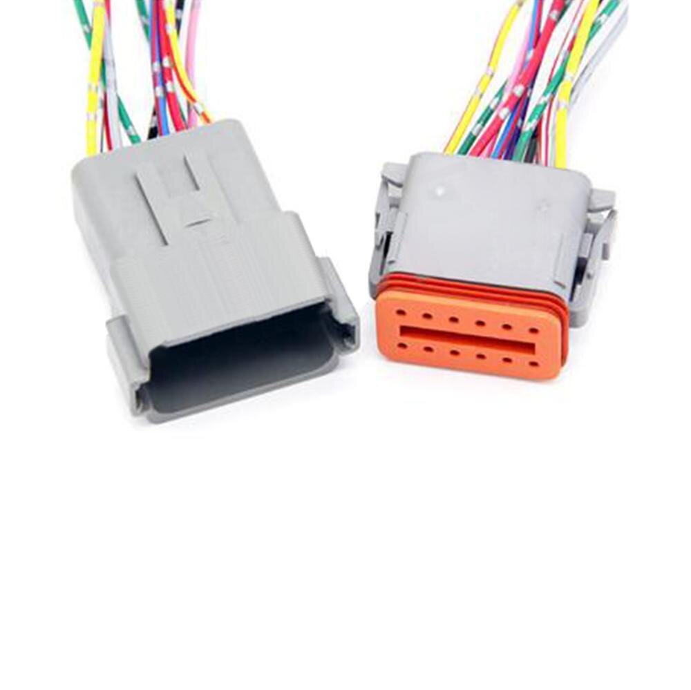 1 set deutsch  dt06 dt04 bil vattentäta kontakter hane och hona butt plug med tråd 2 3 4 6 8 12 stift 22-16 awg: 12p