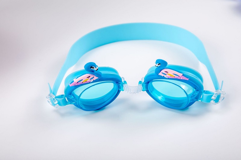 Børn søde anti-tåge svømmebriller børn dykning surfing beskyttelsesbriller drenge piger badning sommer svømme øje bære behagelig silikone: Himmelblå
