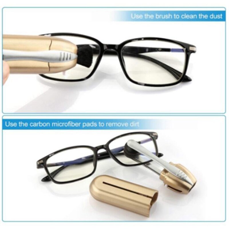 4Pcs Portable Glasses Cleaner Carbon Clean Injected Glasses Sunglasses Brush 2 in 1 Glasses Cleanup No Glass