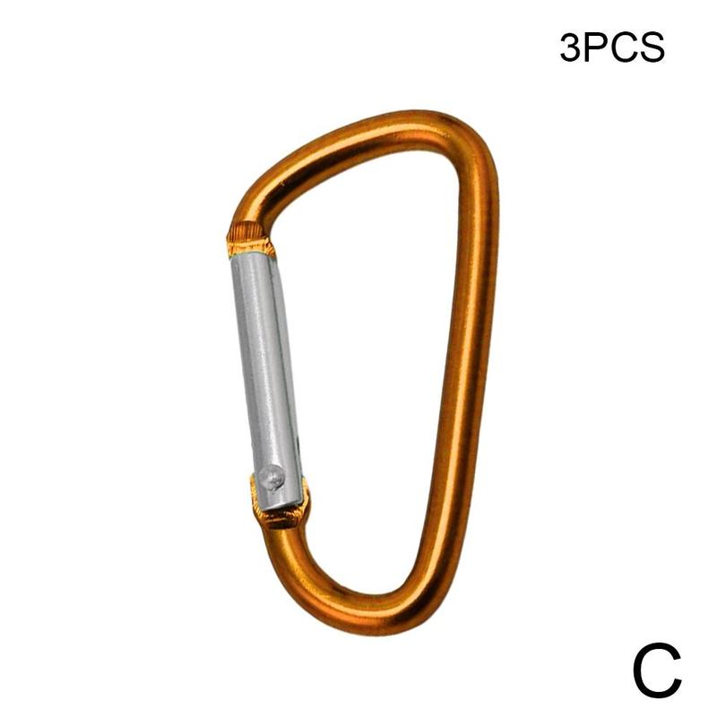 3pcs D Clip Carabiner Snap Spring Clasp Hook Keyring Carabiner Hook Locking Karabiner Carabina Small Camping Snap Clip Keyr U9w8: C
