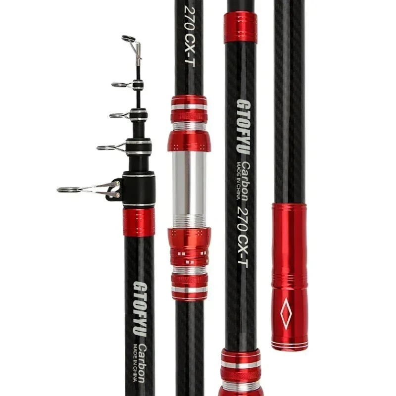 2.7m 3.0m 3.6m 3.9m 4.2m 4.5m teleskopisk fiskestang 20kg carbon rejse surf spinning 5-300g lokke langkastende baitcasting stang: 3.9 m