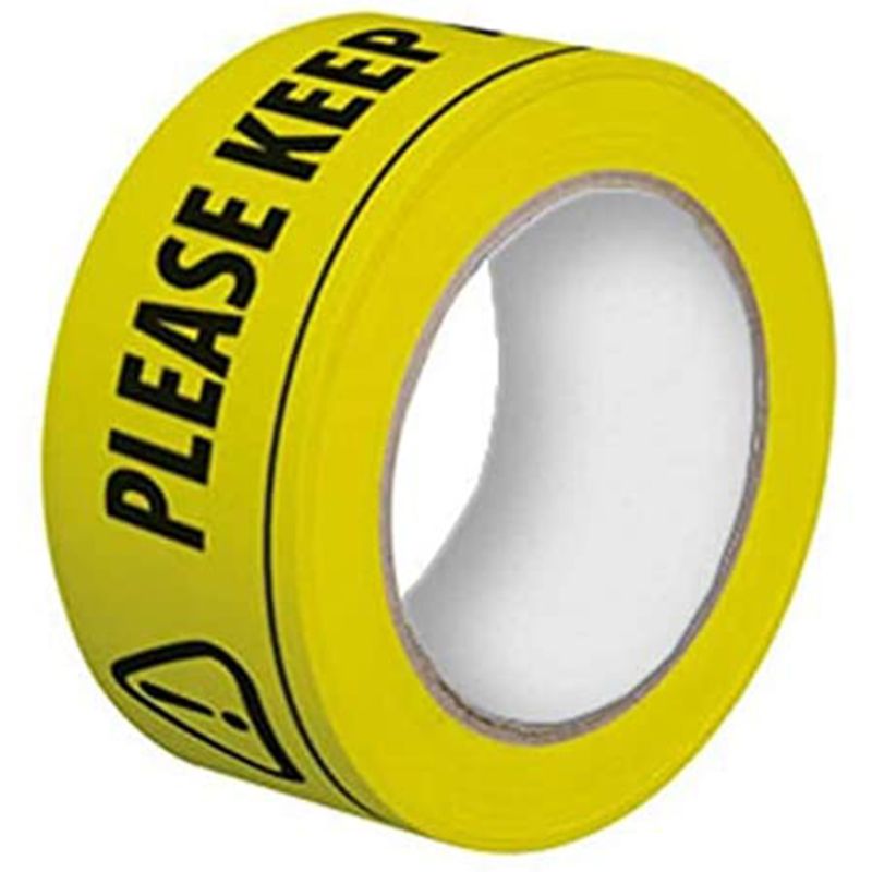 Houd Een Veiligheid Afstand Van 2 Meter Vloer Tape 33M X 48Mm Distantiëren Veilig Sticker Voor Supermarkt ziekenhuis