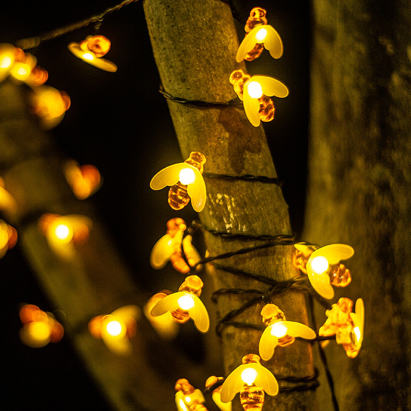 20/50/100 LED Solar- Biene Fee Lichterketten Gartenbeleuchtung 8 Modi Wasserdichte Außenbeleuchtung für Blumenzaun Weihnachtsbaum: Blau / 0-5W