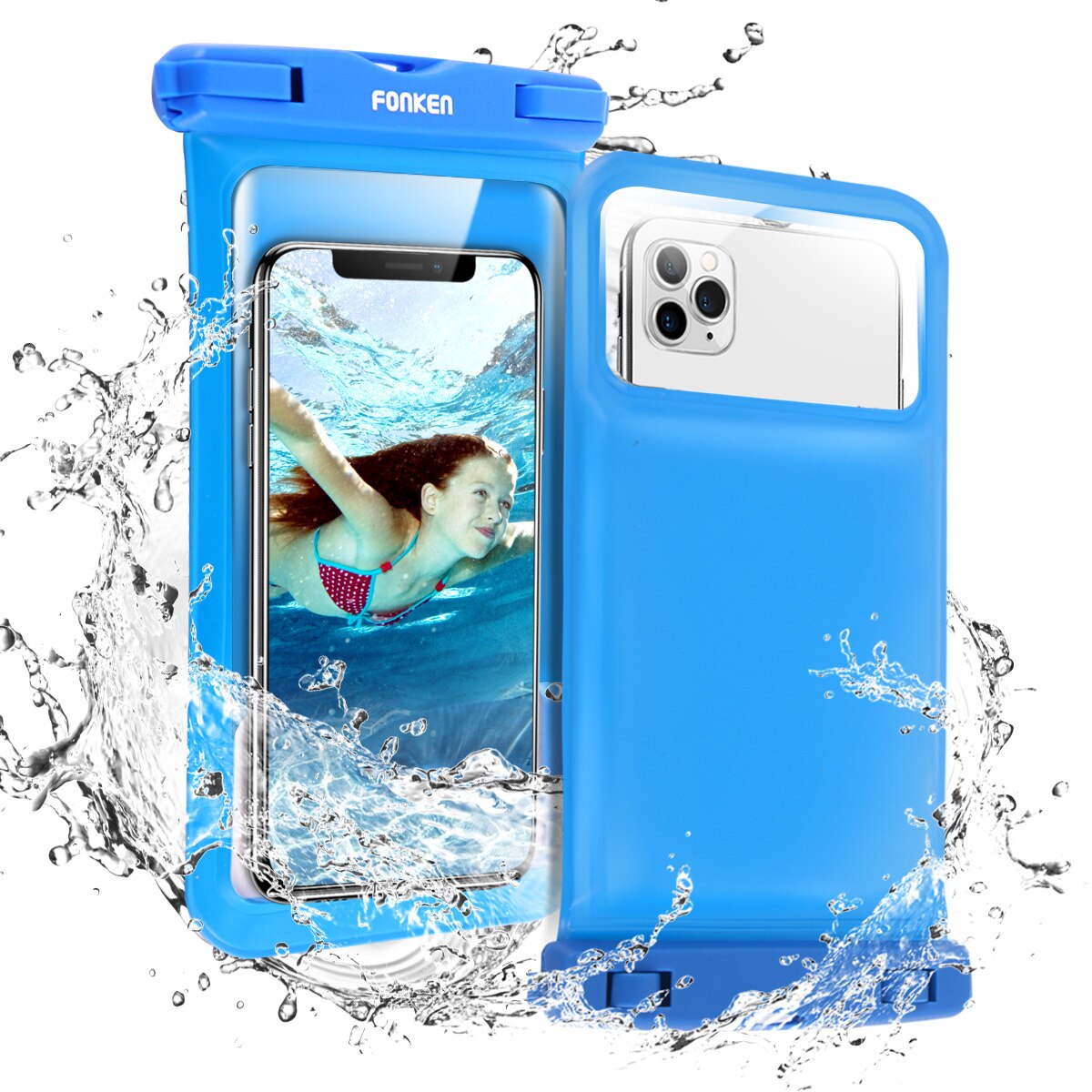 FONKEN Wasserdichte Telefon fallen Für Iphone Schwimm Tasche Unterwasser Handy, Mobiltelefon fallen Schwimmen fallen Schutzhülle Beutel Unversal Telefon Abdeckung: 2stck blau Dry Case