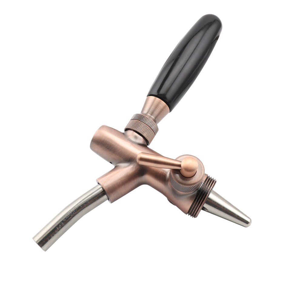 Adjustable Flow Control Beer Faucet with 4inch Long Shank Bronze Chrome Plating Draft Beer Tap Homebrew Kegerator Dispenser Tap