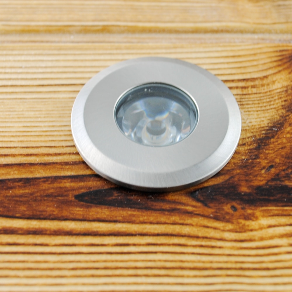 1.5-3w högeffekts 12v lågspänningsled golvbelysning trallbelysning 42mm diameter med rund form försänkning i monterad