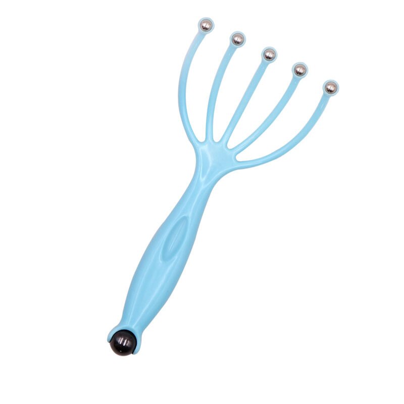 Masajeador de cabeza con cuentas magnéticas, rascador de cabeza Manual para el cuidado de la salud, gancho de masaje para cuero cabelludo de plástico, herramienta de relajación, 1 ud.: Blue Massage