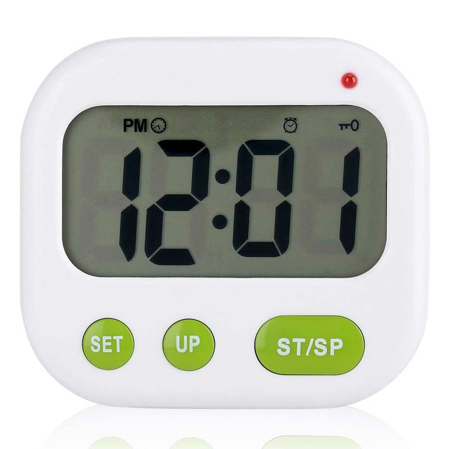 Digital LCD Alarm Clock Electronic Kitchen Timer Vibration Remind w/ Backlight